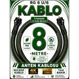Avarson Reçber Rg 6 U/6 Phy-Hf Trishield Koaksiyel Uydu Kablosu 307093 - 8 METRE