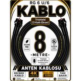 Avarson Reçber Rg 6 U/6 Phy-Hf Trishield Koaksiyel Uydu Kablosu 307093 - 8 METRE