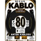 Avarson Reçber Rg 6 U/6 Phy-Hf Trishield Koaksiyel Uydu Kablosu 307093 - 80 METRE