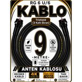 Avarson Reçber Rg 6 U/6 Phy-Hf Trishield Koaksiyel Uydu Kablosu 307093 - 9 METRE