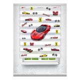 Avart Digital Ferrari Arabalı - Çocuk Odası Perdesi - Baskılı Zebra Perde