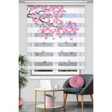 Avart Digital Japon Kiraz Çiçeği Desenli Dijital Baskılı Zebra Stor Perde - Genç Odası - Mutfak Perdesi - Blossom