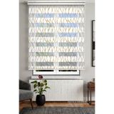 Avart Digital Modern ve Şık Soyut Yaprak Desenli Zebra Stor Perde (Bej) - Dijital Baskılı Zebra Stor Perde