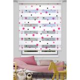 Avart Digital Pembe Siyah Yıldız Baskılı Çocuk Odası Perdesi - Dijital Baskılı Zebra Stor Perde