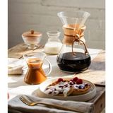Avatto 800 ml Cam Kahve Demleme Sürahisi 6 Cup Borosilikat Cam Ahşap Tutacaklı Manuel Filtre Kahve Demleyici