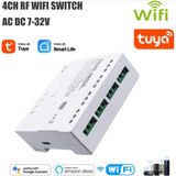 Avatto Tuya Zigbee 4 Kanal Kuru Kontak Çıkışlı Akıllı Röle Beyaz Kablosuz Kontrol 7-32V