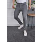 Avcı Erkek Jeans Skinny Fit Likralı Antrasit Gri Dar Paça Kot Pantolon