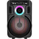 Avcı Teknoloji Market 20W Mikrofonlu Bluetooth Hoparlör Rgb Işıklı Şarjlı Taşınabilir Karaoke Speaker - Siyah