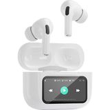 Avcı Teknoloji Market Bluetooth 5.3 Anc Enc Kulak İçi Kablosuz Kulaklık Ekranlı Şarj Kutulu Konforlu Kullanım - Beyaz