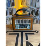 Avcı Teknoloji Market Krom Izgaralı Mini Nostaljik Radyo Bluetoothlu Hoparlör Dekoratif Müzik Kutusu - Açık Kahverengi