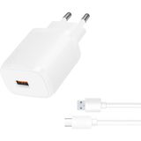 Avcı Teknoloji Market Quick Charge 3.0 Type-C Hızlı Şarj Seti 18W Adaptör + USB Type-C Kablo - Beyaz