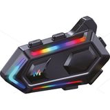 Avcı Teknoloji Market Rgb Işıklı Bluetooth 5.2 Motosiklet Kask Içi Kulaklık Intercom Sistemi - Siyah