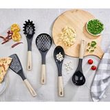 AVCILAR PLASTİK Mutfak Servis Seti 5 Lİ Kaşık , Kepçe , Kevgir , Spatula , Makarna Kaşığı , standlı