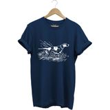 Avcılık Av Desenli Orman Temalı Pointer Av Köpeği Tasarımlı %100 Pamuk Regular Fit T-Shirt - Lacivert - XL
