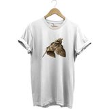 Avcılık Hunting Keklik Kuşu Baskılı %100 Pamuk Regular Fit Bisiklet Yaka T-Shirt - Beyaz