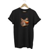 Avcılık Hunting Kınalı Keklik Baskılı Vahşi Yaşam %100 Pamuk Unisex Regular Fit T-Shirt - Siyah - XL