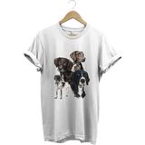 Avcılık Hunting Pointer Av Köpekleri Baskılı %100 Pamuk Regular Fit Unisex T-Shirt - Beyaz