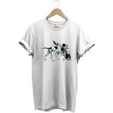 Avcılık Hunting Renkli Pointer Setter Köpekleri Baskılı %100 Pamuk Regular Fit Bisiklet Yaka T-Shirt - 3XL - Beyaz