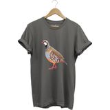 Avcılık Keklik Avcılığı Keklik Kuşu Baskılı Regular Fit %100 Pamuk T-Shirt - Antrasit - XL