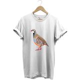 Avcılık Keklik Avcılığı Keklik Kuşu Baskılı Regular Fit %100 Pamuk T-Shirt - Beyaz - XL