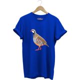 Avcılık Keklik Avcılığı Keklik Kuşu Baskılı Regular Fit %100 Pamuk T-Shirt - Saks Mavi - XL