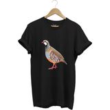 Avcılık Keklik Avcılığı Keklik Kuşu Baskılı Regular Fit %100 Pamuk T-Shirt - Siyah - 3XL