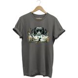 Avcılık Labrador Av Köpeği Ördek Avı Ördek Avcısı Baskılı Regular Fit %100 Pamuk T-Shirt - Antrasit - XL
