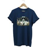 Avcılık Labrador Av Köpeği Ördek Avı Ördek Avcısı Baskılı Regular Fit %100 Pamuk T-Shirt - Lacivert - 2XL
