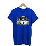 Avcılık Labrador Av Köpeği Ördek Avı Ördek Avcısı Baskılı Regular Fit %100 Pamuk T-Shirt - Saks Mavi - 3XL