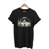 Avcılık Labrador Av Köpeği Ördek Avı Ördek Avcısı Baskılı Regular Fit Pamuk T-Shirt - Siyah - 3XL