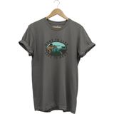 Avcılık Live To Hunt Doğa Ağaç Baskılı Regular Fit %100 Pamuk T-Shirt - Antrasit - 2XL