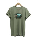 Avcılık Live To Hunt Doğa Ağaç Baskılı Regular Fit %100 Pamuk T-Shirt - Haki Yeşil - 3XL