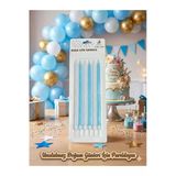 Avcıparti Rima Life Candle Mavi Simli Doğum Günü Pasta Mumu, Uzun Boy, Parlak Finish, Kutlama İçin, 6'Lı Paket