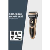 AVDA old 3 Başlıklı Şarjlı Tıraş Makinesi – T Bıçak, Ense Sıfırlayıcı, Burun Başlığı