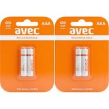 Avec 4 Adet Şarj Edilebilir Ni-Mh 600MAH Aaa Ince Pil (Kalem Pilin Ince Olanı)