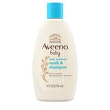 Aveeno Baby Günlük Nem Yumuşak Vücut Yıkama ve Şampuan Yulaf Özlü, 2'si 1 Arada Bebek Banyosu Yıkama ve Saç Şampuanı, Yırtılmaz ve Paraben İçermez, Saç ve Hassas Ciltler için, Hafif Kokulu, 8 ml