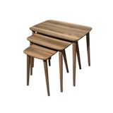 AVELLİNO MOBİLYA 3lü Sehpa Mdf Ahşap Üçlü Zigon Sehpa Servis Sehpası Ahşap Ayaklı Sehpa Mdf