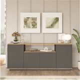 Aven Konsol 180CM 4 Kapaklı Raflı Çam-Antrasit AVE15-AA - Konsol Genislik : 1800 mm ,Konsol Derinlik: 445 mm ,Konsol Yükseklik: 750 mm - Atlantik Çam - Antrasit