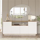 Aven Konsol 4 Kapaklı Raflı 180CM Çam-Beyaz AVE15-AW - Konsol Genislik : 1800 mm ,Konsol Derinlik: 445 mm ,Konsol Yükseklik: 750 mm - Atlantik Çam - Beyaz