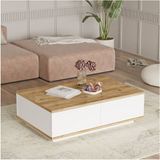 Aven Orta Sehpa 60X90CM 2 Kapaklı Çam-Beyaz AVE14-AW - kahve - açık kahve