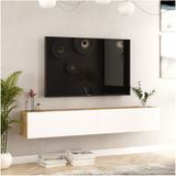 Aven Tv Ünitesi Tv Sehpası Kapaklı 180CM Çam-Beyaz Ave8-Aw - Atlantik Çam - Beyaz