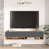 Aven Tv Ünitesi Tv Sehpası Raflı Kapaklı 140CM Çam-Antrasit AVE11-AA - Atlantik Çam - Antrasit