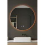 Avend Akıllı Ayna Buhar Tutmayan 3 Renk Led Işıklı Dokunmatik 2 Butonlu Yeni Nesil Hd Yansıma Dimmer Özellikli Gümüş Çerçeveli Lüx Lavabo Duvar Makyaj Yuvarlak Banyo Aynası 70 Cm