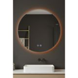 Avend Akıllı Ayna Buhar Tutmayan 3 Renk Ledli Gümüş Çerçeveli Dokunmatik Banyo Lavabo Makyaj Duvar Aynası 70 CM