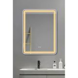 Avend Akıllı Ayna Buhar Tutmaz Dokunmatik 2 Butonlu 3 Renk Led Işıklı Yeni Nesil HD Yansıma Beyaz Çerçeveli Lüx Lavabo Duvar Makyaj Banyo Aynası 60x80 CM