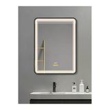 Avend Akıllı Ayna Hareket Sensörlü Buhar Tutmayan 3 Renk Ledli Işıklı Dokunmatik 3 Butonlu HD Yansıma Dimmer Özellikli Siyah Çerçeveli Lüks Lavabo Banyo Makyaj Aynası 60x80 CM