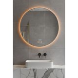 Avend Akıllı HD Ayna Hareket Sensörlü Buhar Tutmaz 3 Renk Ledli Gümüş Çerçeveli Banyo Lavabo Makyaj Aynası 70 CM