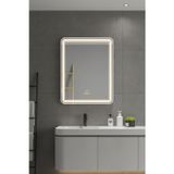 Avend Akıllı HD Hareket Sensörlü Buhar Tutmaz 3 Renk Ledli Beyaz Çerçeveli 60x80 cm Banyo Lavabo Makyaj Aynası