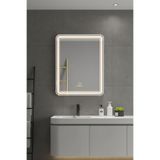Avend Akıllı HD Hareket Sensörlü Buhar Tutmaz 3 Renk Ledli Beyaz Çerçeveli Banyo Lavabo Makyaj Aynası 60x80 CM