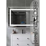 Avend Dokunmatik Akıllı Ayna Bluetoothlu Buhar Tutmayan Hd 3 Renk Ledli Banyo Aynası Dekoratif Ofis Duvar Lavabo Aynası 60x80 Renksiz